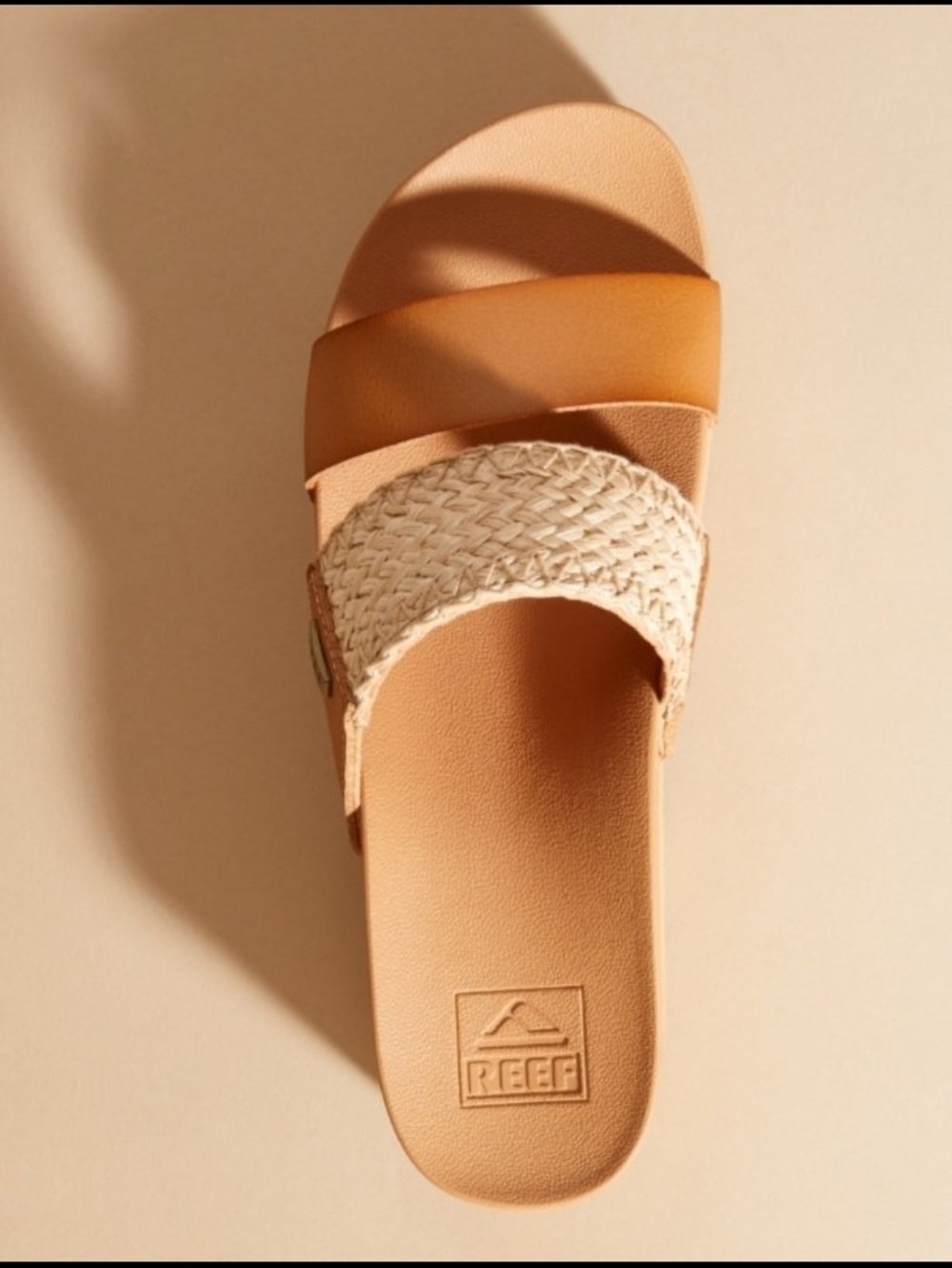 NEW! Reef Tan Woven Double-Strap Slide Sandal Sz 10 NWT Price Firm